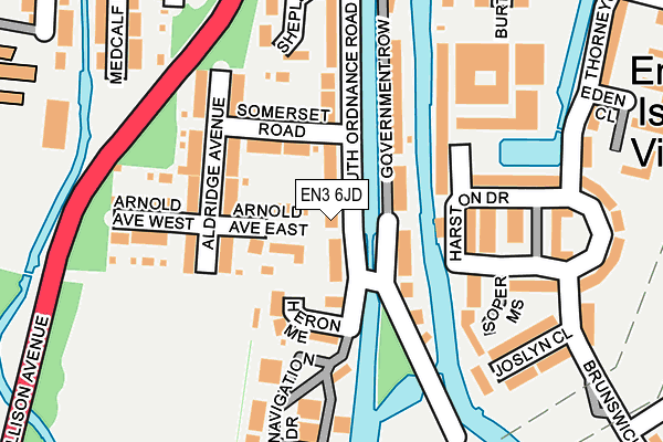 EN3 6JD map - OS OpenMap – Local (Ordnance Survey)