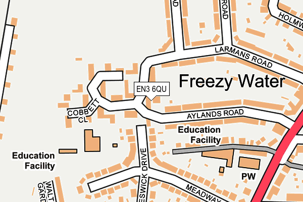 EN3 6QU map - OS OpenMap – Local (Ordnance Survey)