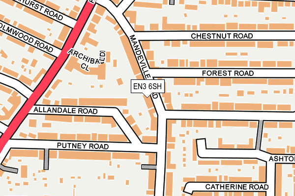 EN3 6SH map - OS OpenMap – Local (Ordnance Survey)