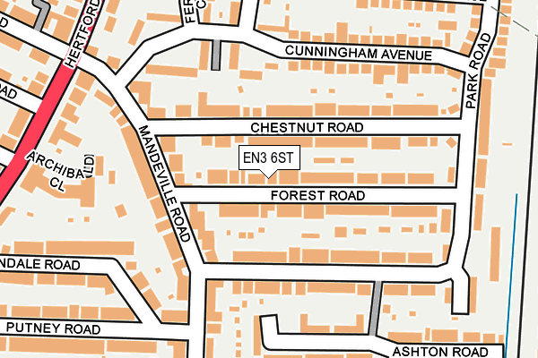 EN3 6ST map - OS OpenMap – Local (Ordnance Survey)