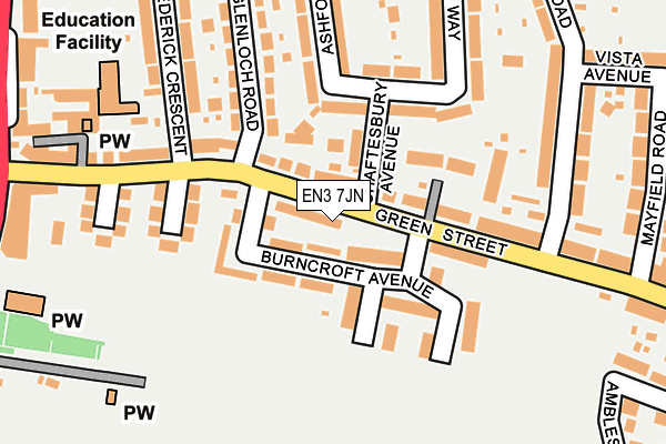 EN3 7JN map - OS OpenMap – Local (Ordnance Survey) EN3 7JN map - OS OpenMap – Local (Ordnance Survey)