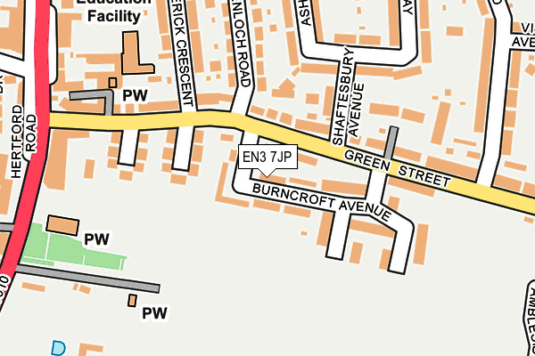 EN3 7JP map - OS OpenMap – Local (Ordnance Survey)