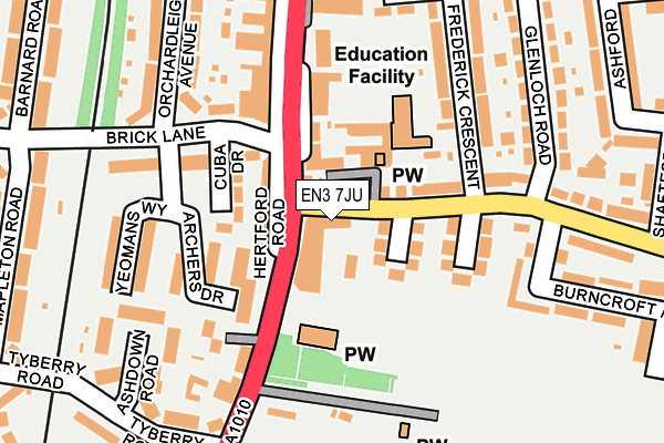 EN3 7JU map - OS OpenMap – Local (Ordnance Survey) EN3 7JU map - OS OpenMap – Local (Ordnance Survey)