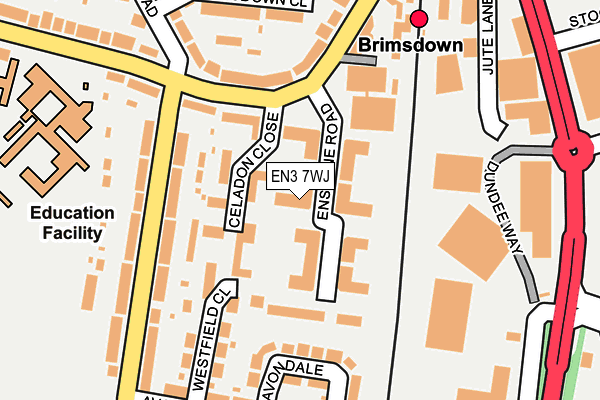 EN3 7WJ map - OS OpenMap – Local (Ordnance Survey) EN3 7WJ map - OS OpenMap – Local (Ordnance Survey)