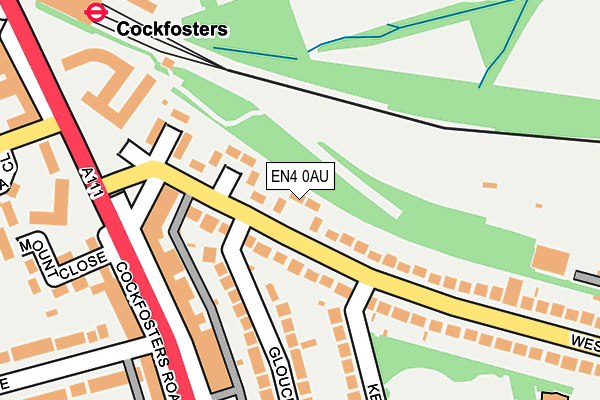 EN4 0AU map - OS OpenMap – Local (Ordnance Survey)