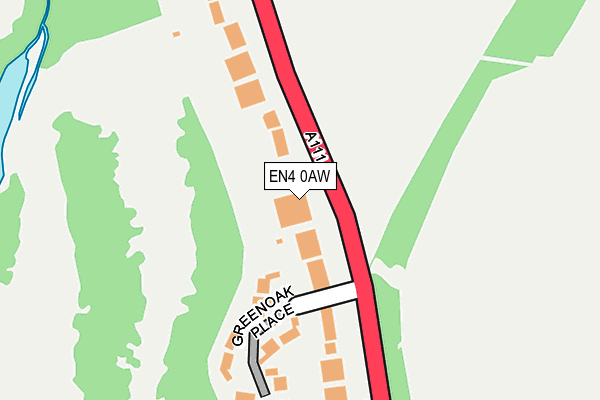 EN4 0AW map - OS OpenMap – Local (Ordnance Survey)