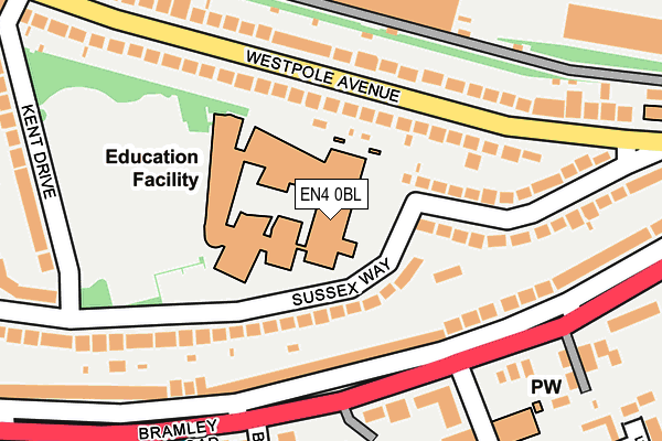 EN4 0BL map - OS OpenMap – Local (Ordnance Survey) EN4 0BL map - OS OpenMap – Local (Ordnance Survey)