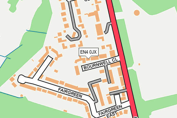 EN4 0JX map - OS OpenMap – Local (Ordnance Survey) EN4 0JX map - OS OpenMap – Local (Ordnance Survey)