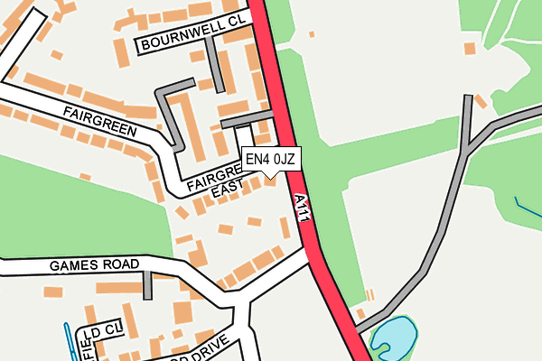 EN4 0JZ map - OS OpenMap – Local (Ordnance Survey) EN4 0JZ map - OS OpenMap – Local (Ordnance Survey)