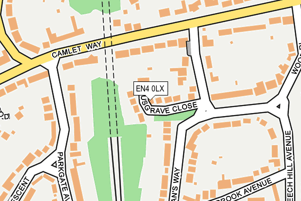 EN4 0LX map - OS OpenMap – Local (Ordnance Survey) EN4 0LX map - OS OpenMap – Local (Ordnance Survey)