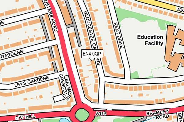 EN4 0QP map - OS OpenMap – Local (Ordnance Survey)