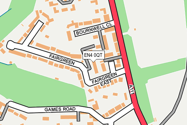 EN4 0QT map - OS OpenMap – Local (Ordnance Survey) EN4 0QT map - OS OpenMap – Local (Ordnance Survey)