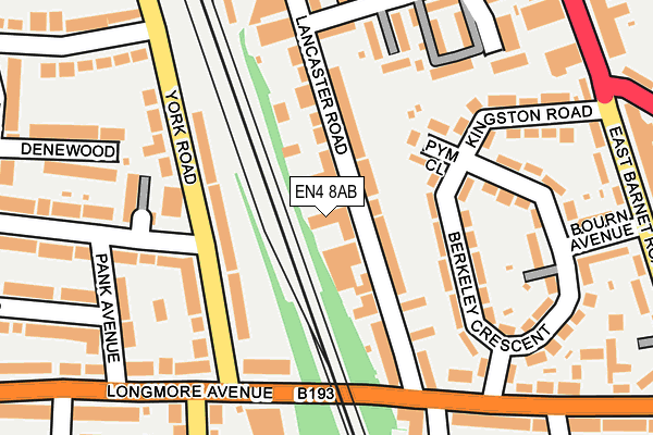 EN4 8AB map - OS OpenMap – Local (Ordnance Survey) EN4 8AB map - OS OpenMap – Local (Ordnance Survey)