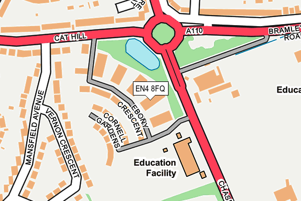 EN4 8FQ map - OS OpenMap – Local (Ordnance Survey) EN4 8FQ map - OS OpenMap – Local (Ordnance Survey)