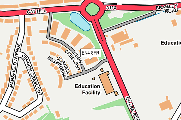 EN4 8FR map - OS OpenMap – Local (Ordnance Survey) EN4 8FR map - OS OpenMap – Local (Ordnance Survey)