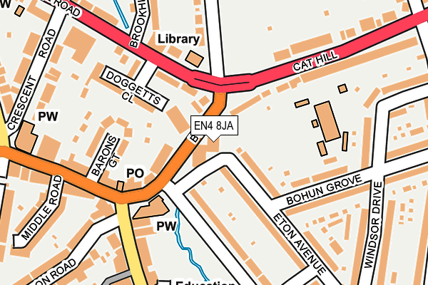 EN4 8JA map - OS OpenMap – Local (Ordnance Survey) EN4 8JA map - OS OpenMap – Local (Ordnance Survey)