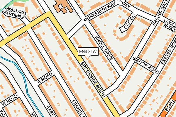 EN4 8LW map - OS OpenMap – Local (Ordnance Survey) EN4 8LW map - OS OpenMap – Local (Ordnance Survey)