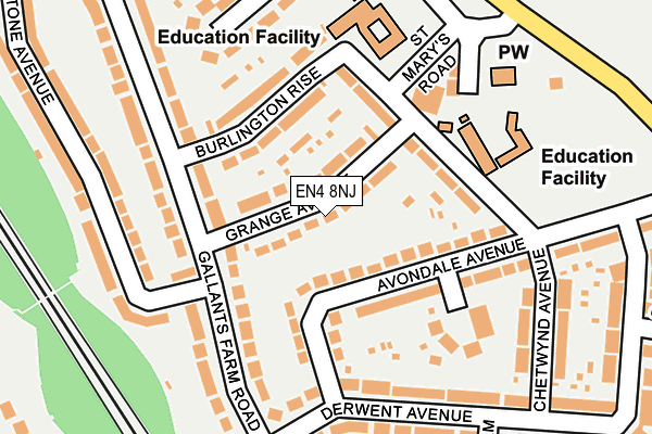EN4 8NJ map - OS OpenMap – Local (Ordnance Survey)