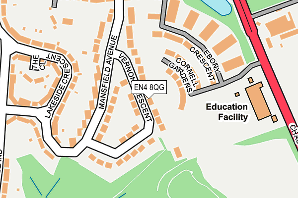 EN4 8QG map - OS OpenMap – Local (Ordnance Survey)