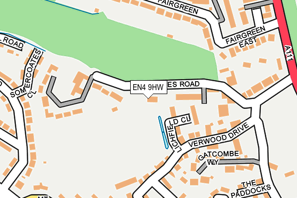 EN4 9HW map - OS OpenMap – Local (Ordnance Survey) EN4 9HW map - OS OpenMap – Local (Ordnance Survey)