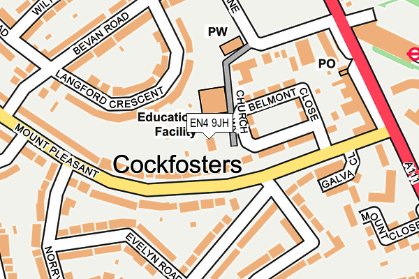 EN4 9JH map - OS OpenMap – Local (Ordnance Survey)
