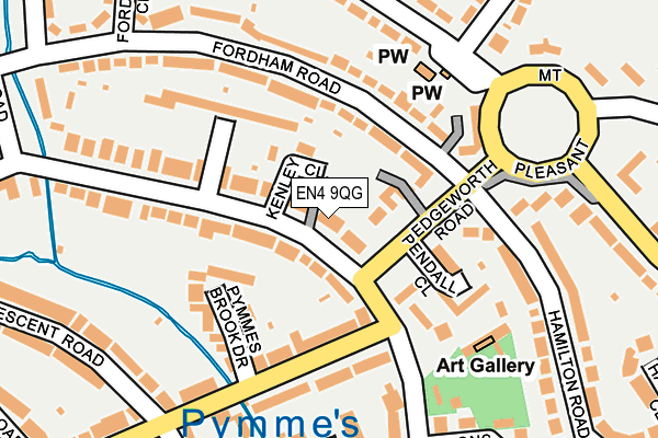 EN4 9QG map - OS OpenMap – Local (Ordnance Survey)