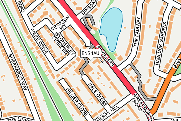 EN5 1AU map - OS OpenMap – Local (Ordnance Survey) EN5 1AU map - OS OpenMap – Local (Ordnance Survey)