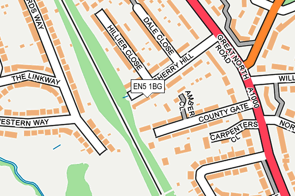 EN5 1BG map - OS OpenMap – Local (Ordnance Survey) EN5 1BG map - OS OpenMap – Local (Ordnance Survey)