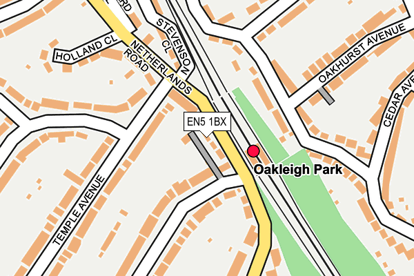 EN5 1BX map - OS OpenMap – Local (Ordnance Survey)