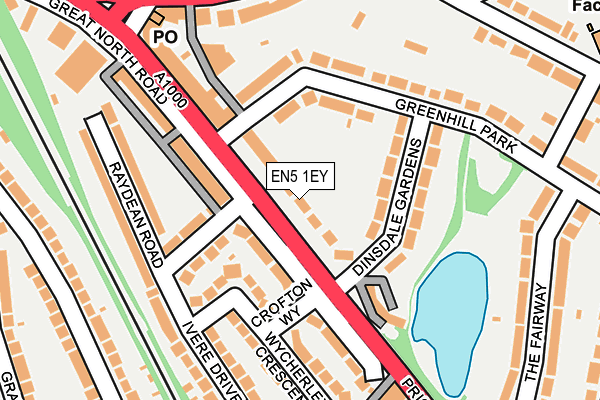 EN5 1EY map - OS OpenMap – Local (Ordnance Survey)