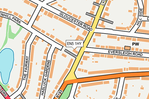 EN5 1HY map - OS OpenMap – Local (Ordnance Survey)