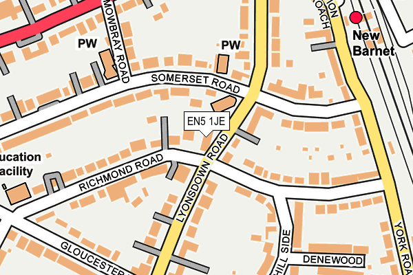 EN5 1JE map - OS OpenMap – Local (Ordnance Survey) EN5 1JE map - OS OpenMap – Local (Ordnance Survey)