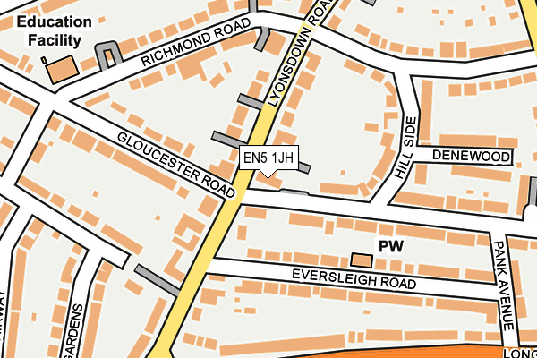 EN5 1JH map - OS OpenMap – Local (Ordnance Survey) EN5 1JH map - OS OpenMap – Local (Ordnance Survey)