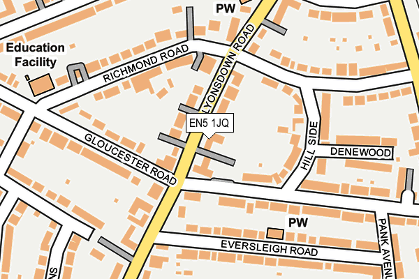 EN5 1JQ map - OS OpenMap – Local (Ordnance Survey) EN5 1JQ map - OS OpenMap – Local (Ordnance Survey)