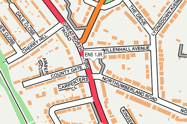 EN5 1JR map - OS OpenMap – Local (Ordnance Survey) EN5 1JR map - OS OpenMap – Local (Ordnance Survey)