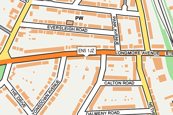EN5 1JZ map - OS OpenMap – Local (Ordnance Survey) EN5 1JZ map - OS OpenMap – Local (Ordnance Survey)