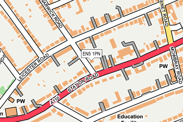 EN5 1PN map - OS OpenMap – Local (Ordnance Survey) EN5 1PN map - OS OpenMap – Local (Ordnance Survey)