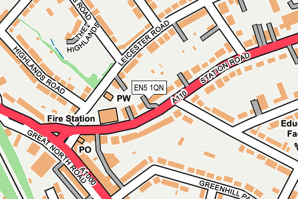 EN5 1QN map - OS OpenMap – Local (Ordnance Survey) EN5 1QN map - OS OpenMap – Local (Ordnance Survey)