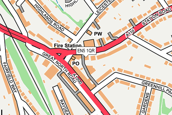 EN5 1QR map - OS OpenMap – Local (Ordnance Survey) EN5 1QR map - OS OpenMap – Local (Ordnance Survey)