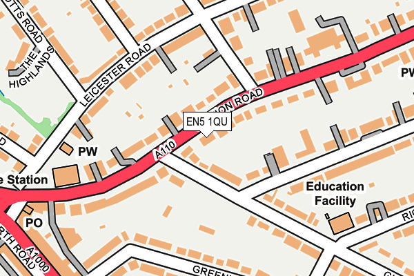 EN5 1QU map - OS OpenMap – Local (Ordnance Survey)