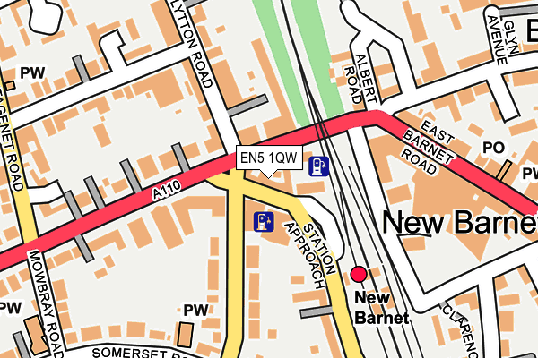 EN5 1QW map - OS OpenMap – Local (Ordnance Survey) EN5 1QW map - OS OpenMap – Local (Ordnance Survey)