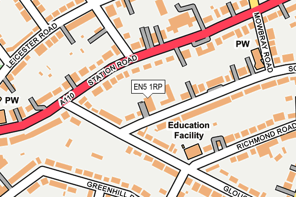 EN5 1RP map - OS OpenMap – Local (Ordnance Survey)