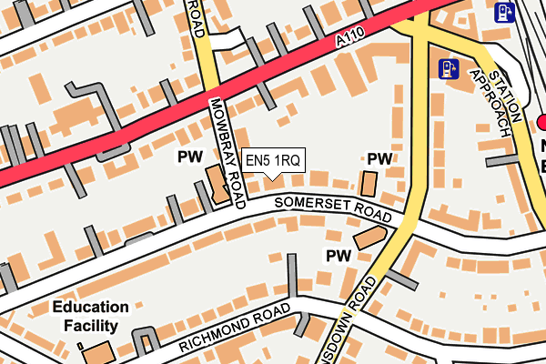 EN5 1RQ map - OS OpenMap – Local (Ordnance Survey)