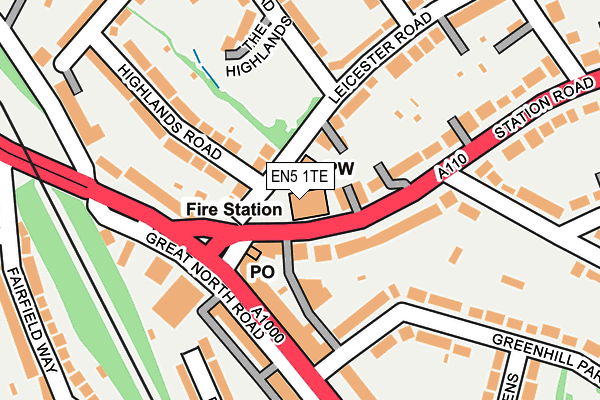 EN5 1TE map - OS OpenMap – Local (Ordnance Survey) EN5 1TE map - OS OpenMap – Local (Ordnance Survey)