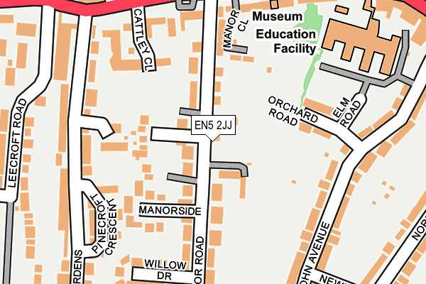 EN5 2JJ map - OS OpenMap – Local (Ordnance Survey) EN5 2JJ map - OS OpenMap – Local (Ordnance Survey)