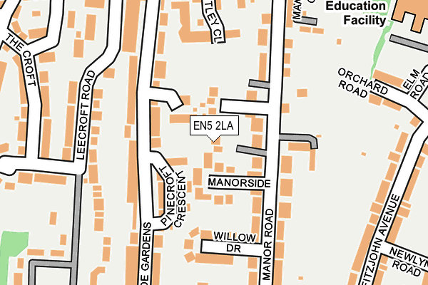 EN5 2LA map - OS OpenMap – Local (Ordnance Survey) EN5 2LA map - OS OpenMap – Local (Ordnance Survey)