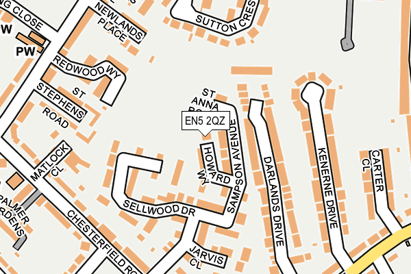 EN5 2QZ map - OS OpenMap – Local (Ordnance Survey)