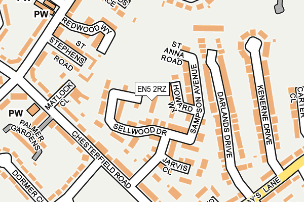EN5 2RZ map - OS OpenMap – Local (Ordnance Survey) EN5 2RZ map - OS OpenMap – Local (Ordnance Survey)