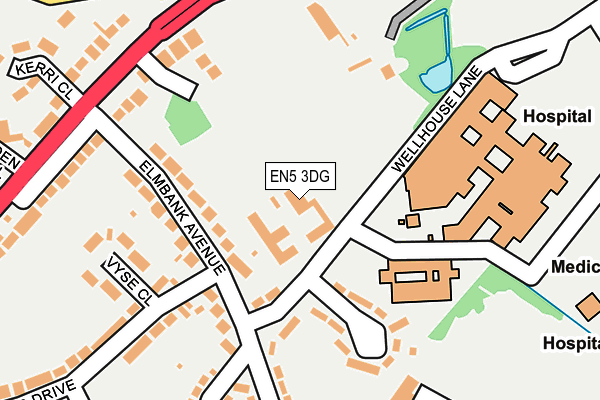 EN5 3DG map - OS OpenMap – Local (Ordnance Survey) EN5 3DG map - OS OpenMap – Local (Ordnance Survey)