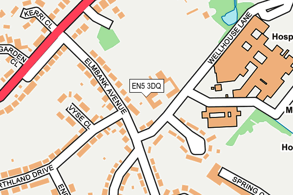 EN5 3DQ map - OS OpenMap – Local (Ordnance Survey) EN5 3DQ map - OS OpenMap – Local (Ordnance Survey)